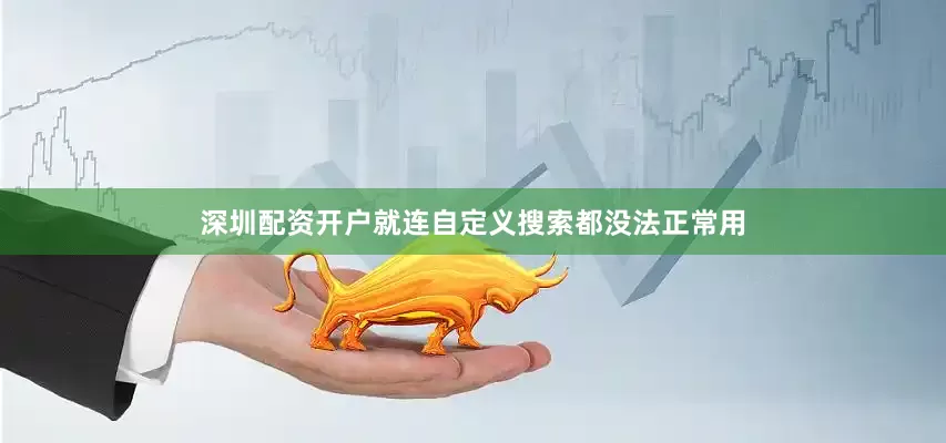 深圳配资开户就连自定义搜索都没法正常用